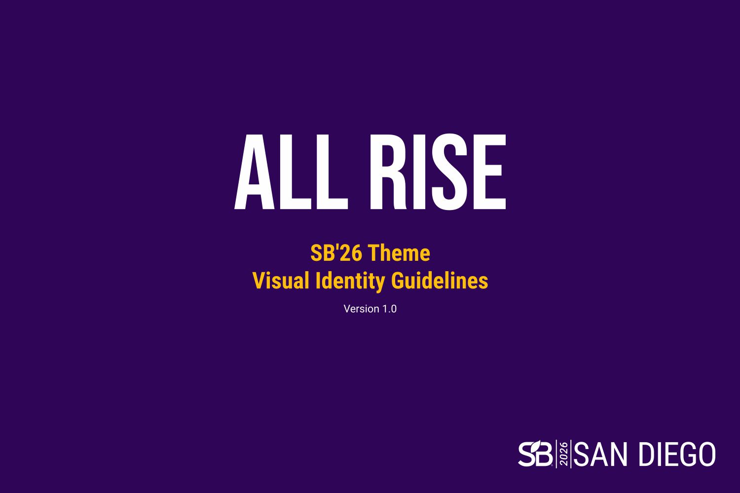 Sustainable Brands - ALL RISE brand guidelines