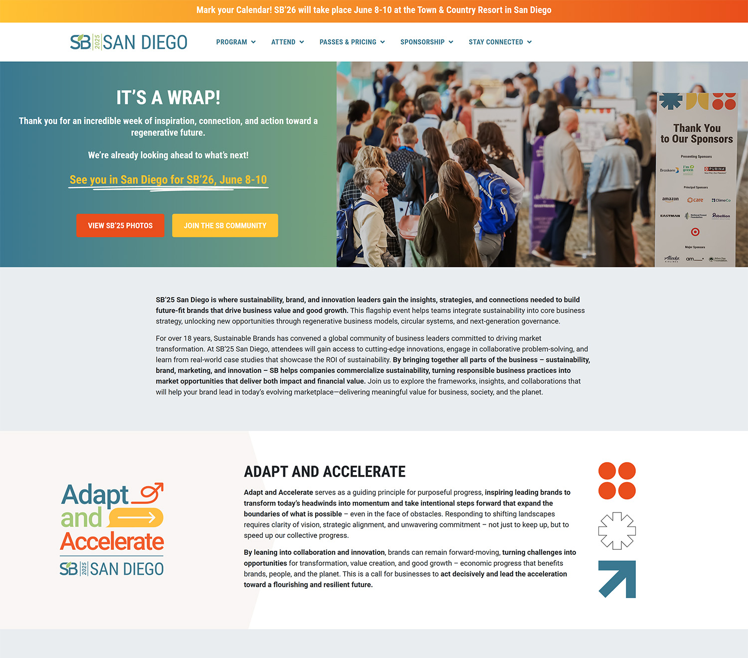 Sustainable Brands - SB'25 website